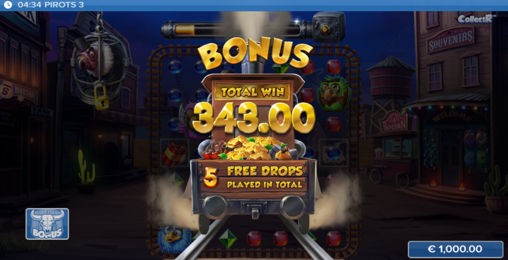 Destaques de jogabilidade do Pirots 3 slot mostrando grade expansível e recursos de coleta