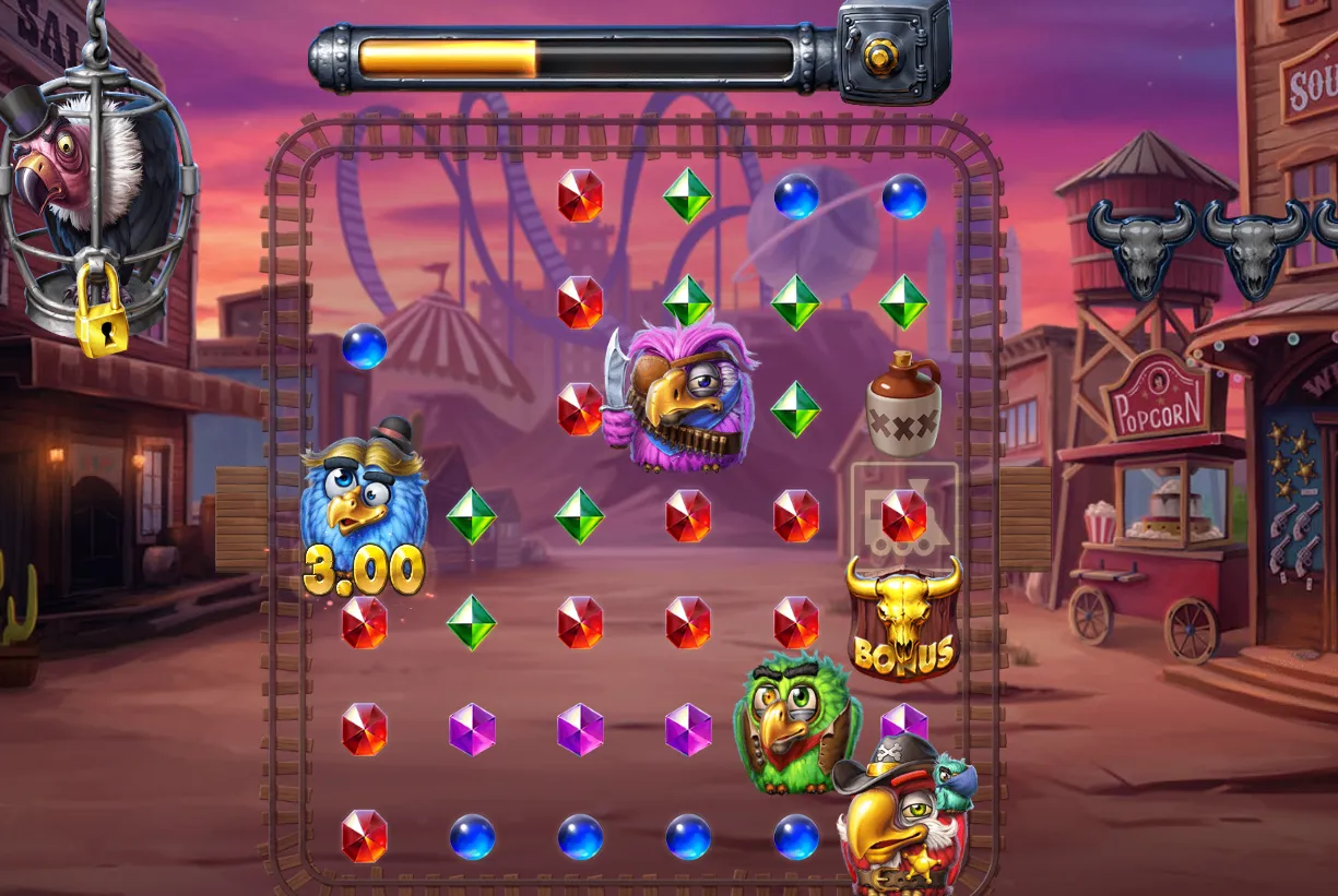 Exemplo visual de multiplicadores acumulados no Pirots 3